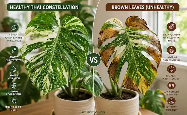 Thai Constellation Monstera brown leaves