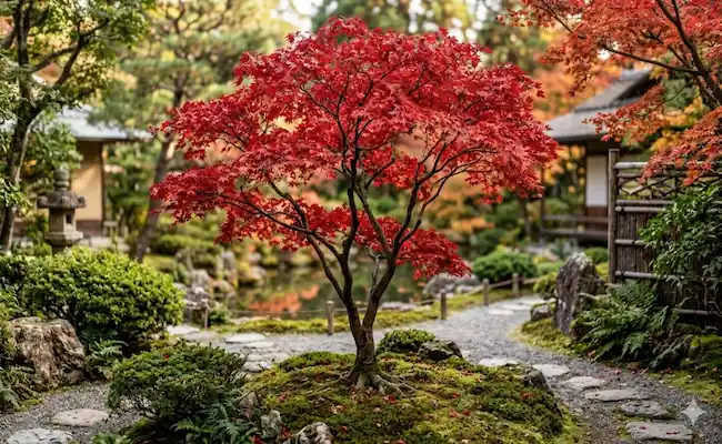 Japanese maple leaves turning brown