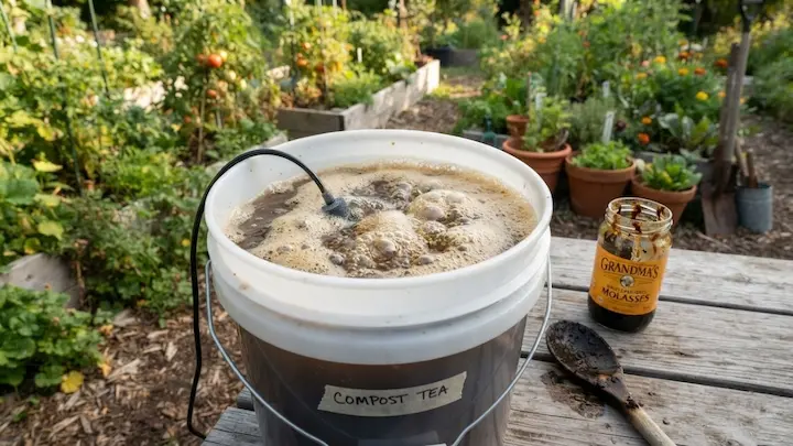 how to make compost tea with molasses