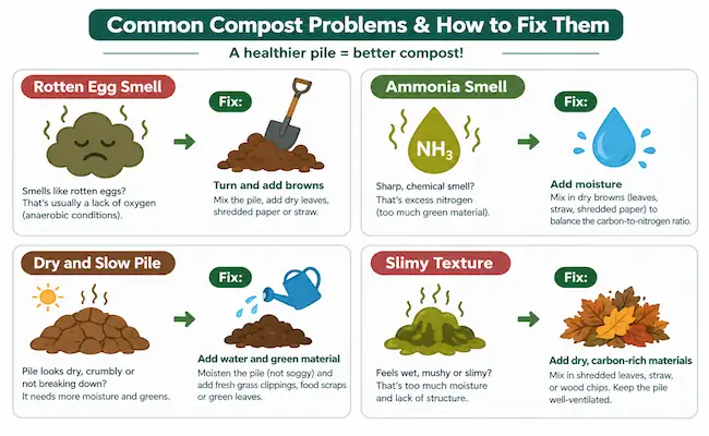 brown and green compost mix