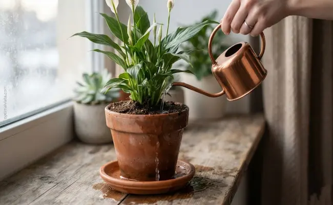 Peace Lily Watering Guide for Winter: How Much and How Often 3 watering peace lily in winter