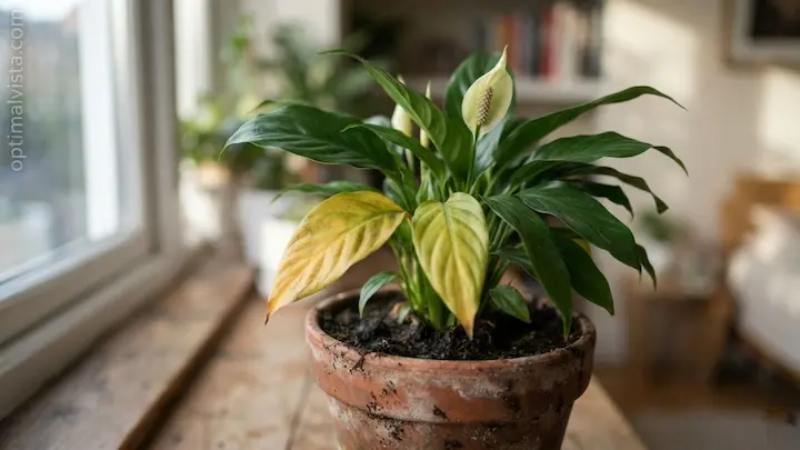 why are my peace lily leaves turning yellow
