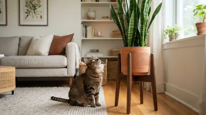 cat ate a snake plant