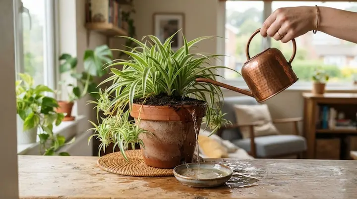 how often to water spider plant in winter