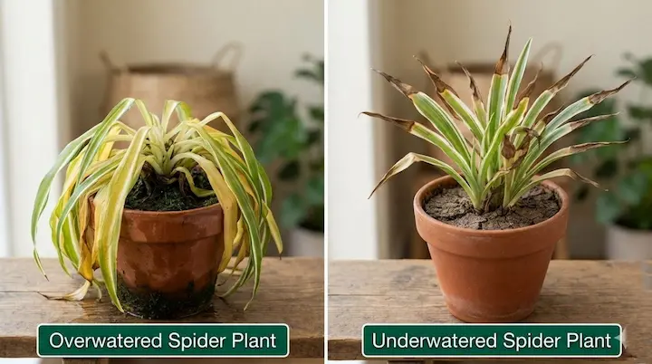 watering spider plants in winter