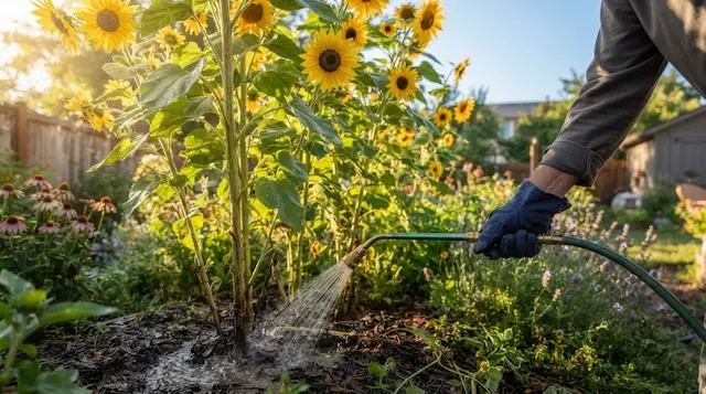 Sunflower Water Needs From Seed to Bloom: A Backyard Guide 1 how often to water sunflowers