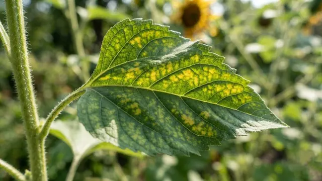 why are my sunflower leaves turning yellow