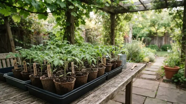 tomato seedlings indoors