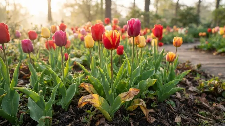 tulips turning yellow