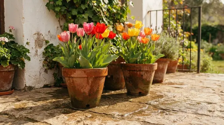 Tulip Water Needs From Fall Planting to Summer Rest: A Backyard Guide 3 water tulips in pots