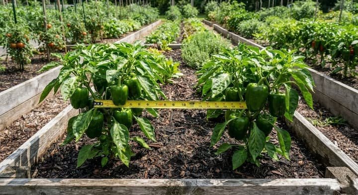 pepper plant spacing in raised bed
