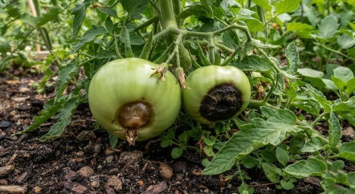 Tomatoes Blossom End Rot: Causes, Fixes and Prevention 2 tomatoes blossom end rot