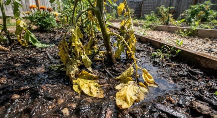 signs of overwatered tomato plants